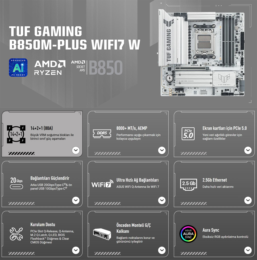 TUF GAMING B850M-PLUS WIFI7 W
