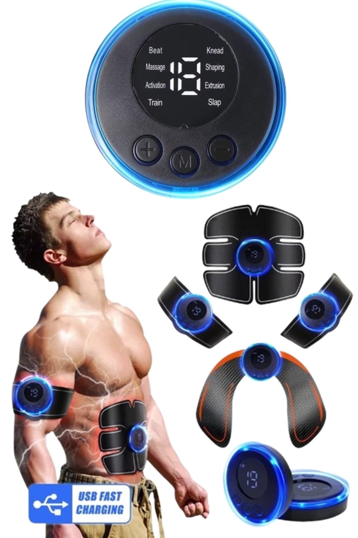 Xolo Fizyoterapi Masaj Aleti EMS Tens Kas Uyarıcı Geliştirici 4lü Set