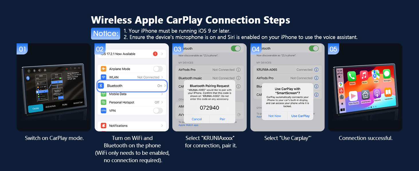 Kablosuz Apple CarPlay Bağlantı Adımları