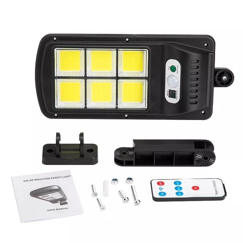  W756-6 Hareket Sensörlü 3 Modlu Uzaktan Kumandalı 6 Cob Ledli Solar Lamba İçerik