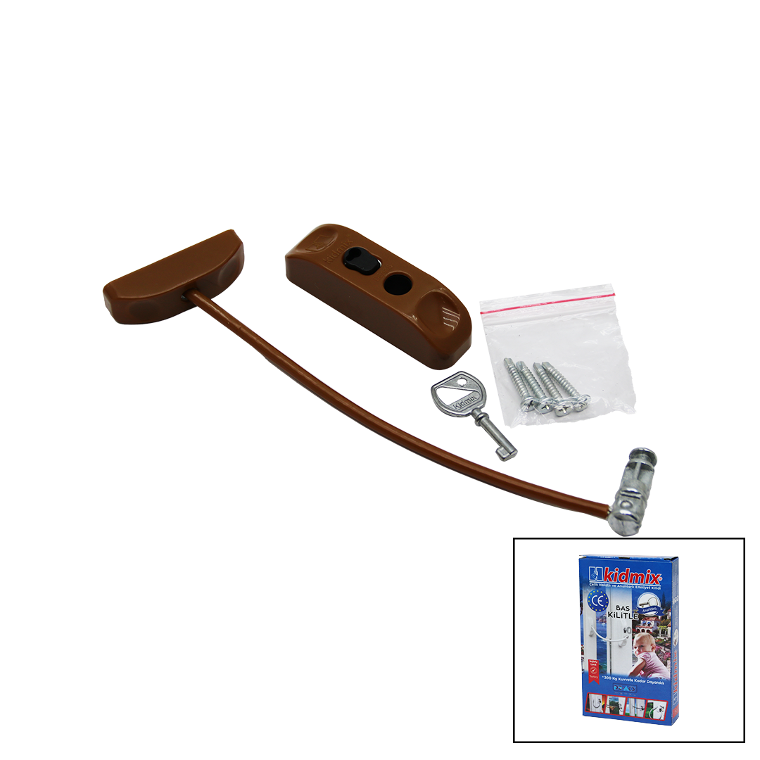ANKAVERSE® Kahverengi Halatlı Anahtarlı Emniyet Kilidi