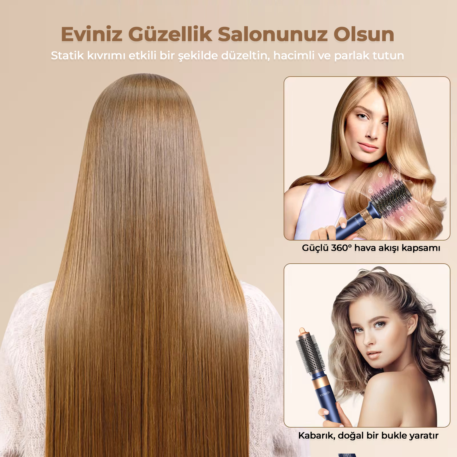 Icotech HS60 7 in 1 Airwrap Multi Styler Saç Şekillendirici (Mavi)