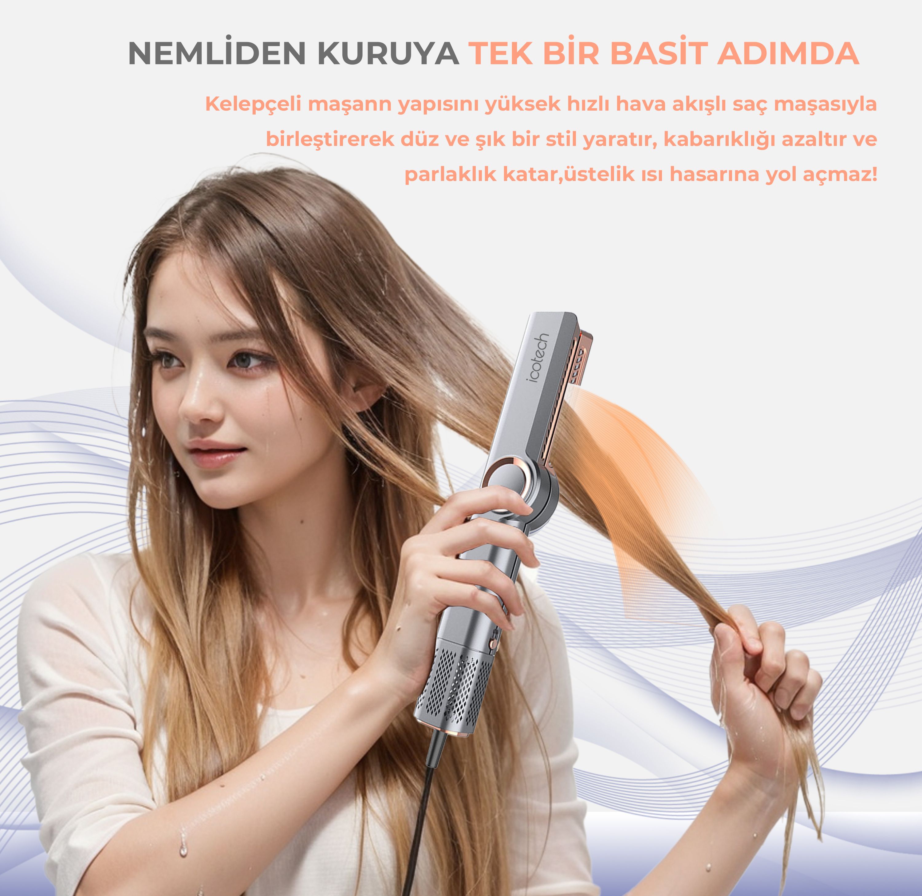 Icotech Hs50 Pro Airflow Saç Düzleştirici - Gri