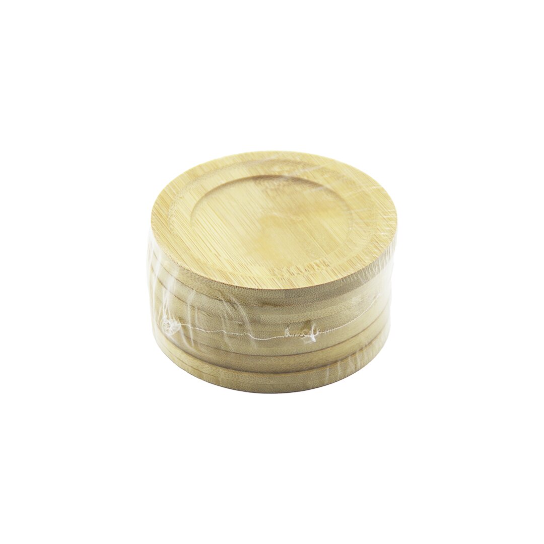 ANKAVERSE® bambu ahşap çay tabak 6'lı, çap 9.7 cm
