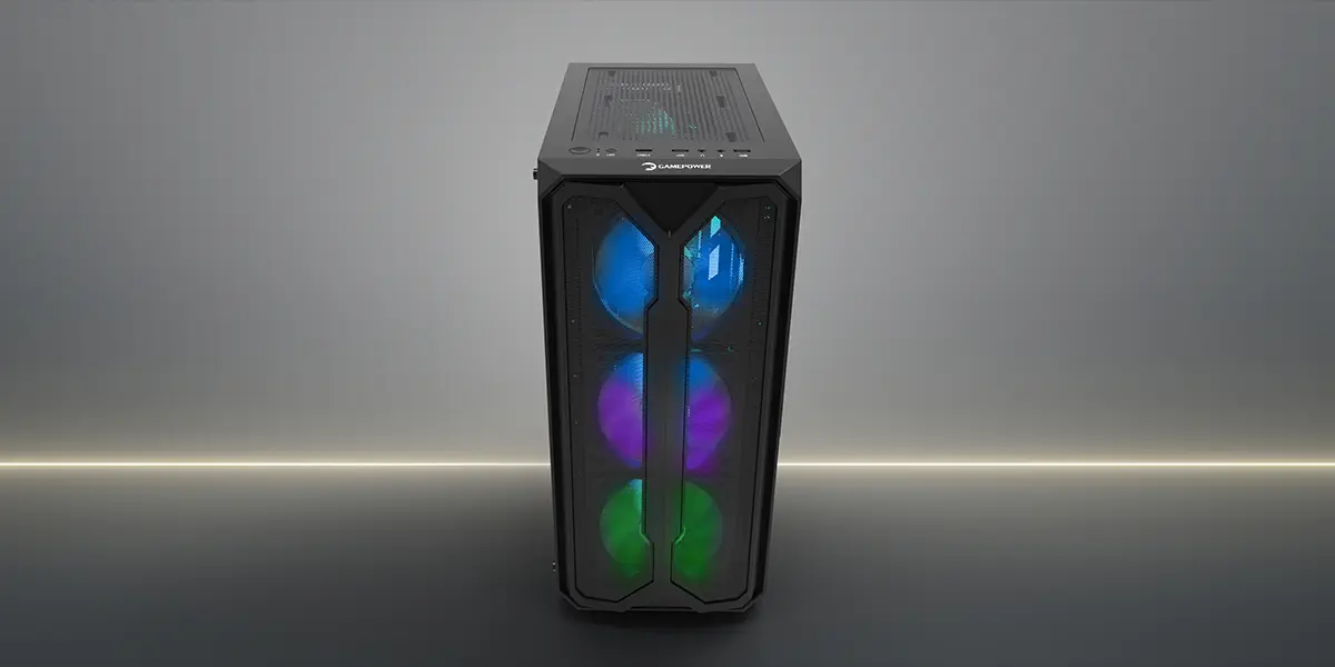 GamePower Aura 4*120mm Siyah Fan A-RGB Şerit Led 550W 80+ Bronze Power Supply Gaming Kasa