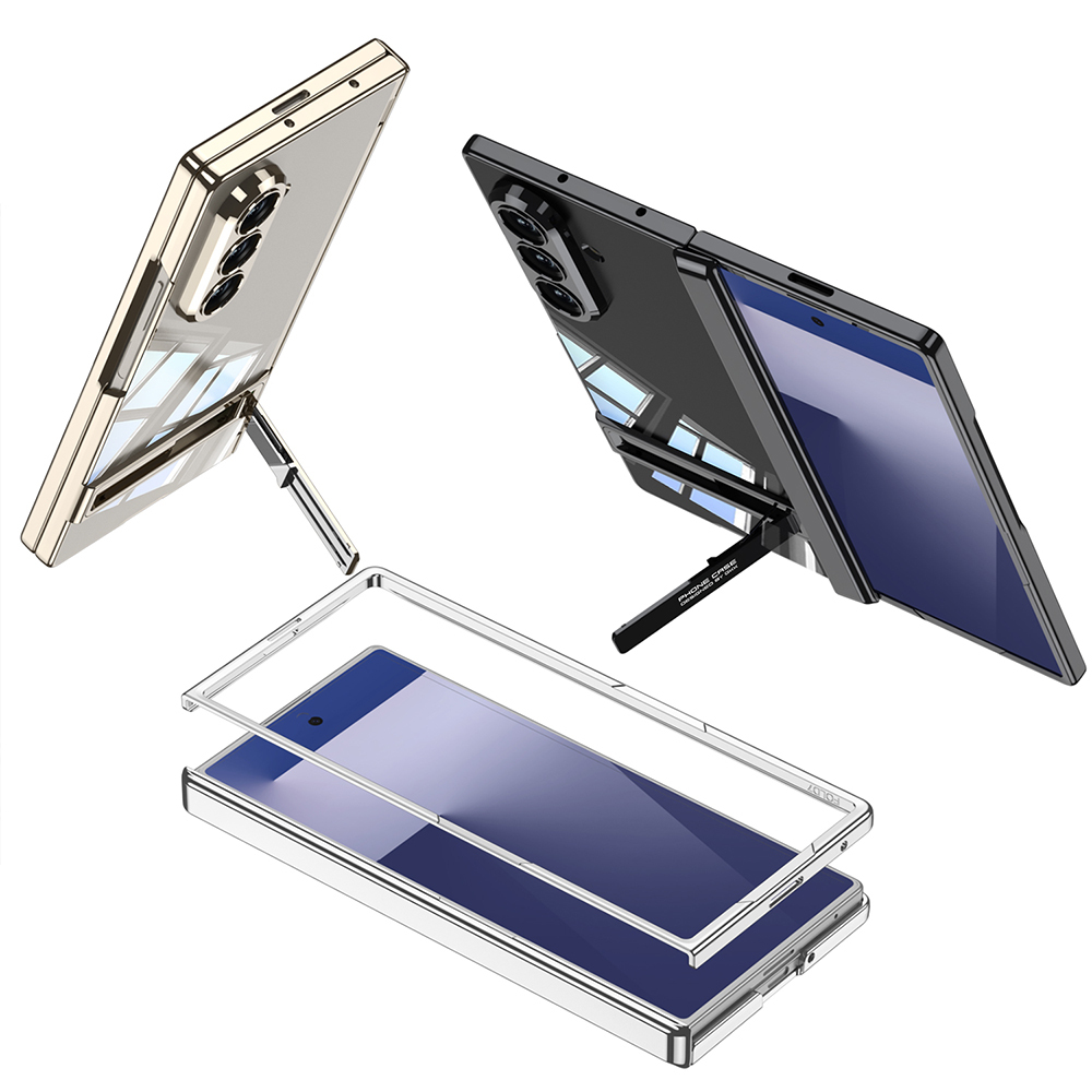 Galaxy Z Fold 7 Kılıf Kamera Korumalı Şeffaf Tasarımlı Zore Lego Standlı Kapak - 12
