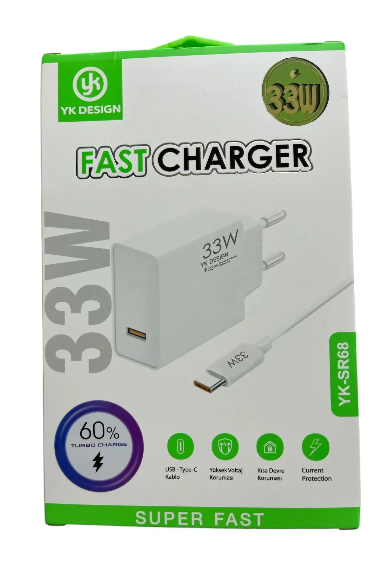 Usb Type-c 33W Şarj Aleti YK-SR68 - ANKAVERSE®
