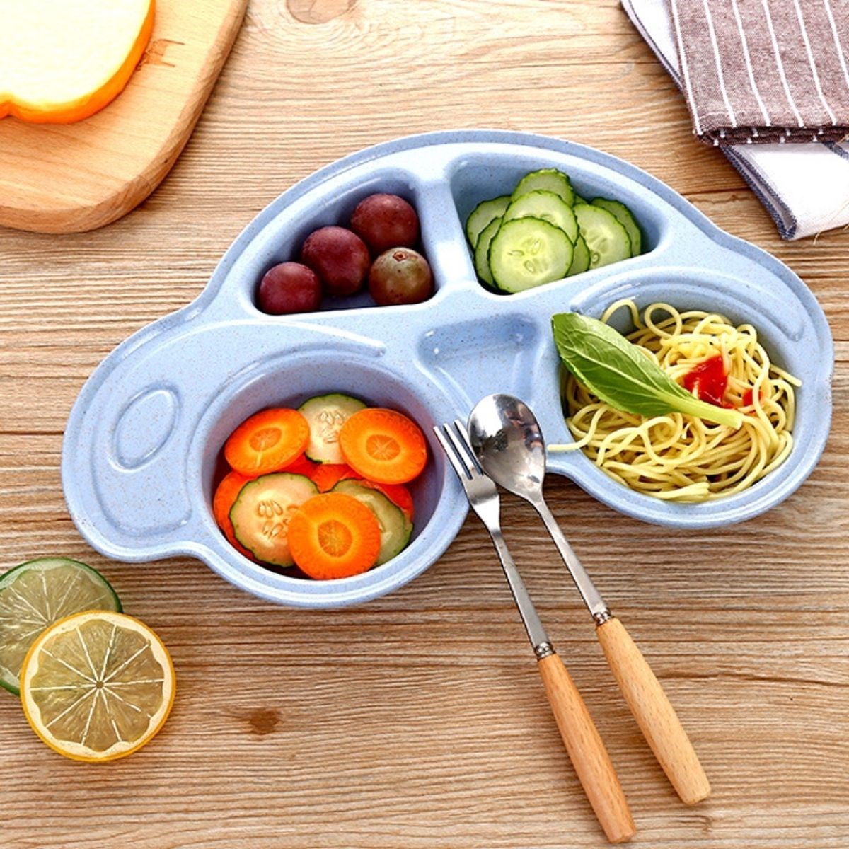 ANKAVERSE araba şeklinde bebek mama tabağı - üst görünüş