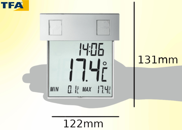 TFA 30.1035 ‘Vision Solar’ Işıklı Dış Pencere Termometresi Boyut