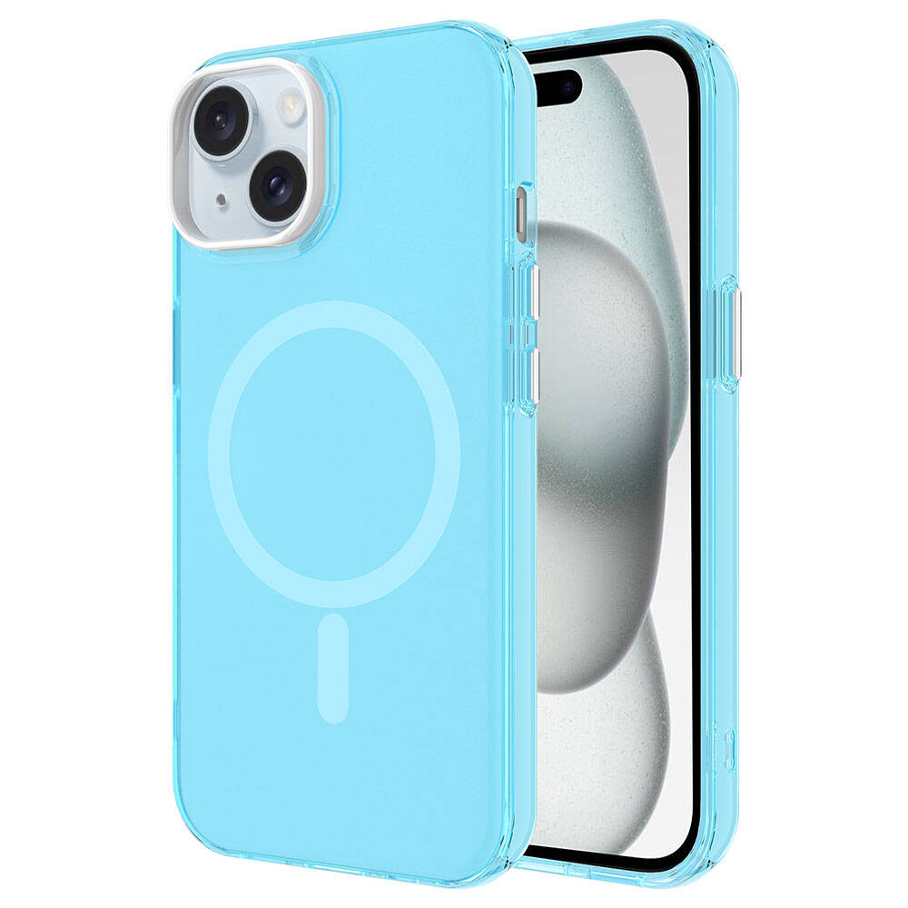 Apple iPhone 15 Plus Kılıf Zore M-safe Şarj Özellikli Buzlu Transparan C-Pro Sert Kapak - 9