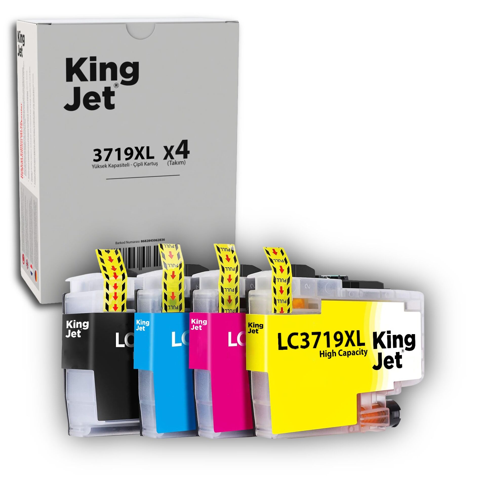 KingJET LC3719XL Uyumlu Çipli 4 Renk Yüksek Kapasiteli Kartuş Ana Görseli
