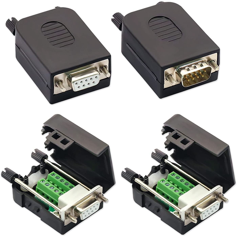 Harrisen 2 Adattatori Seriali DB9 RS232 Senza Saldatura – Morsettiera A 9 Pin, Sottili 16 Mm