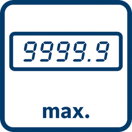 Maks. ölçme değeri 9999.99 m