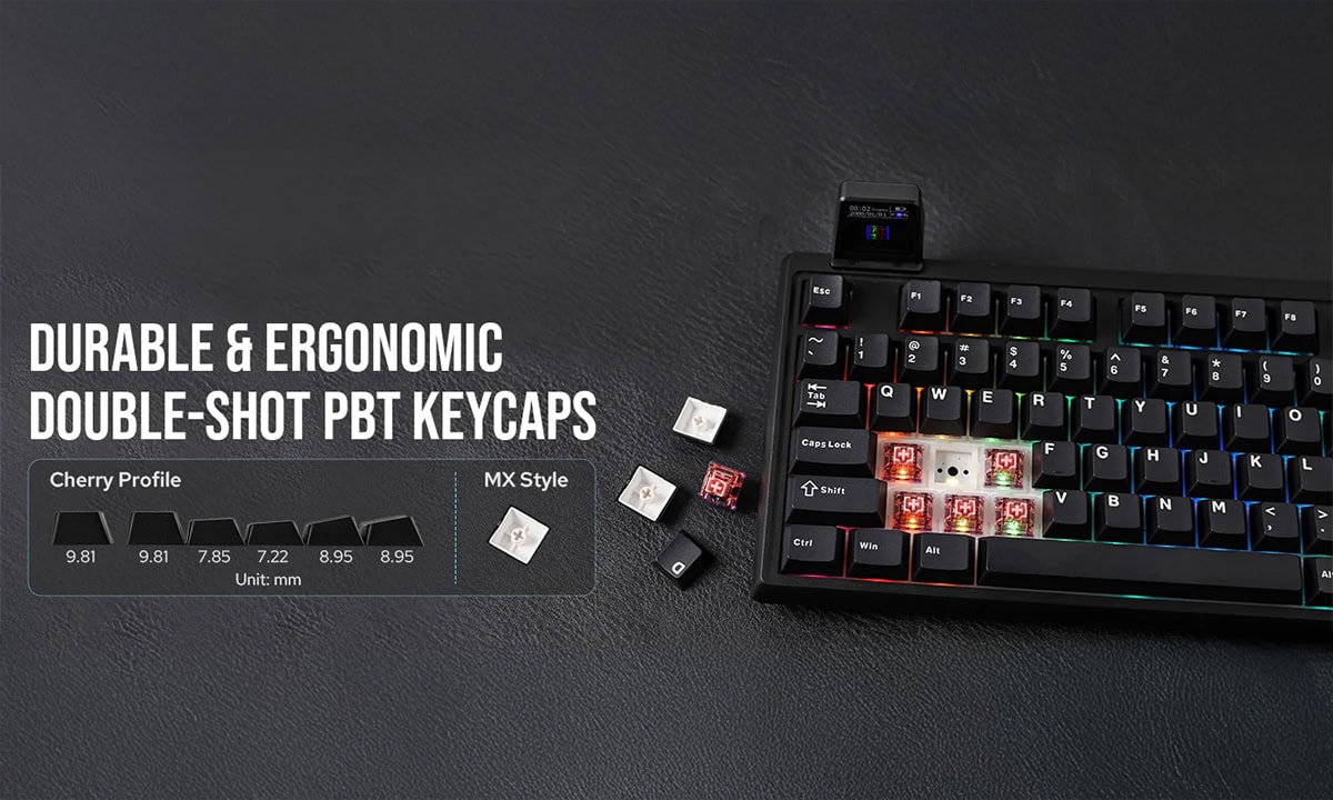 Cherry Profile PBT Tuş Başlıkları ve Ayarlanabilir İki Kademeli Ayaklar