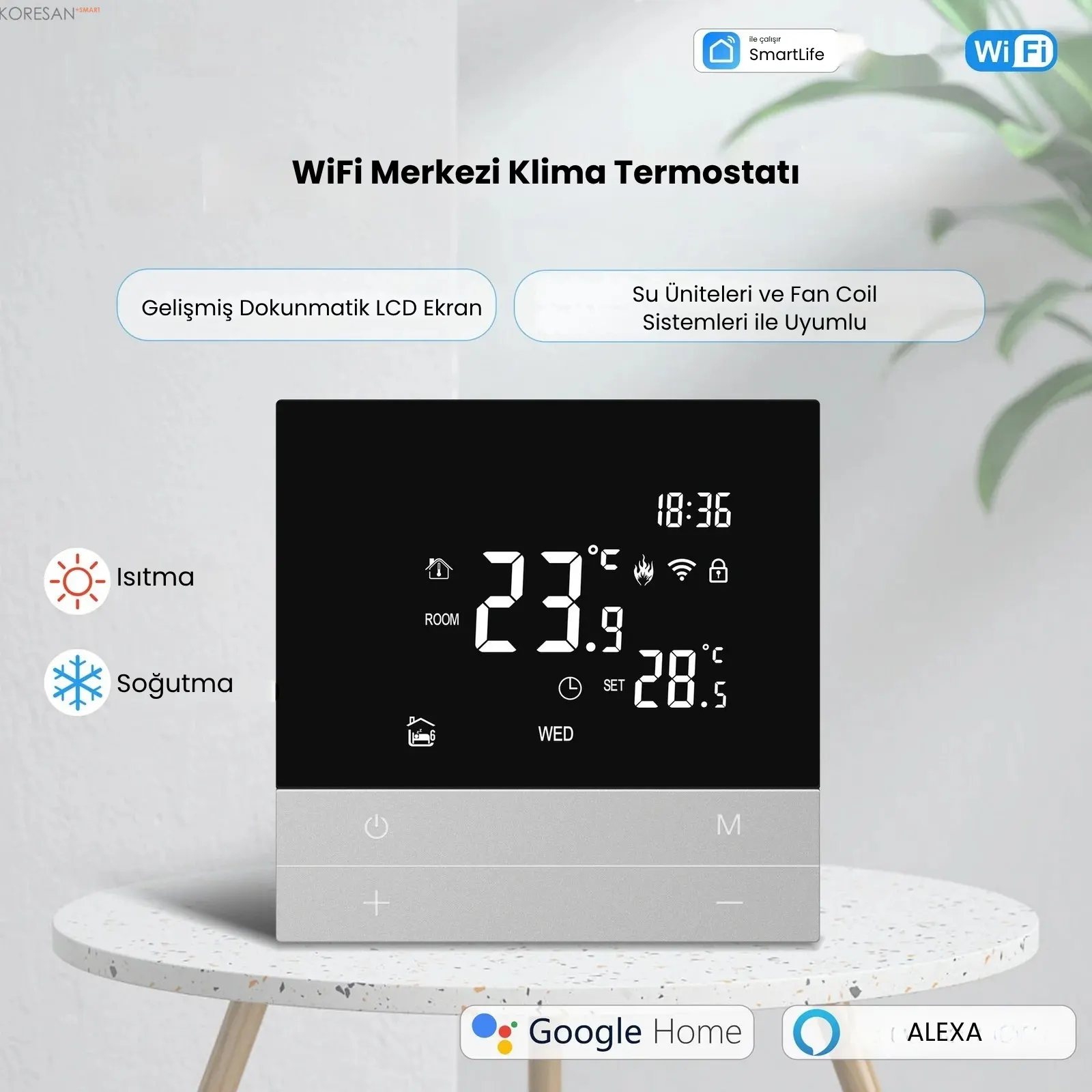 WiFi Akıllı Oda Termostatı Dokunmatik Ekranlı T100