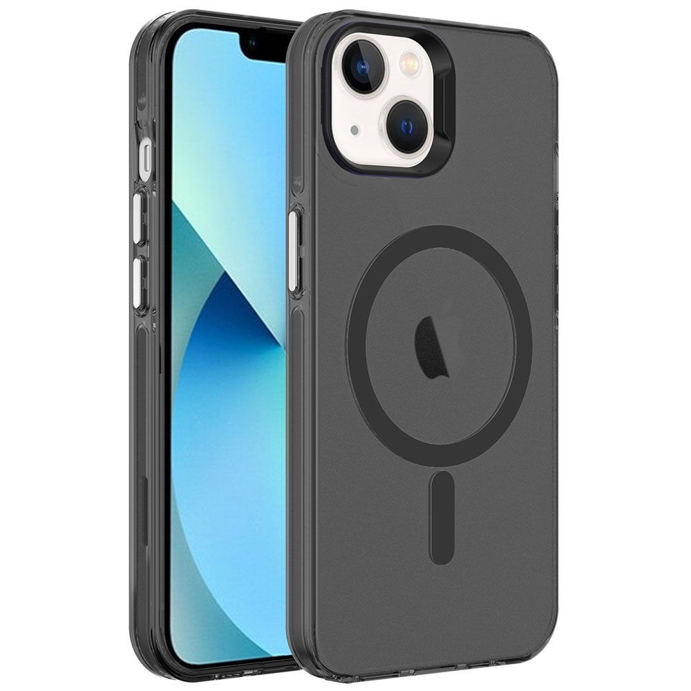 Apple iPhone 14 Kılıf Zore M-safe Şarj Özellikli Buzlu Transparan C-Pro Sert Kapak - 9