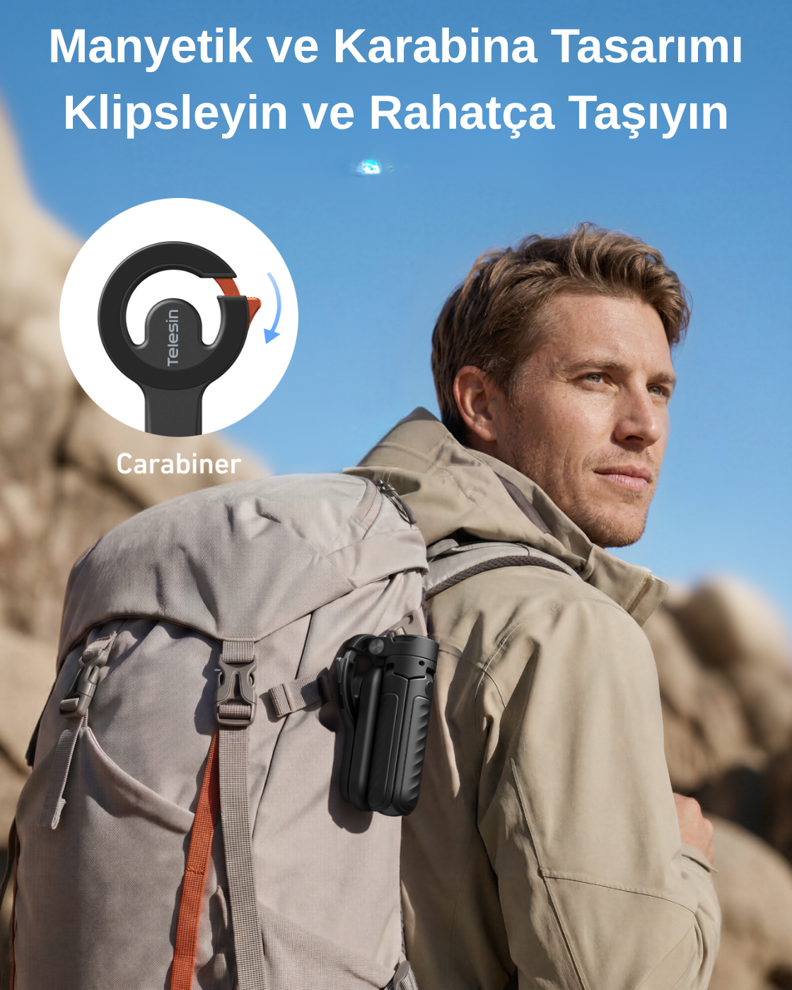 Telesin Kumandalı Manyetik Selfie Çubuğu