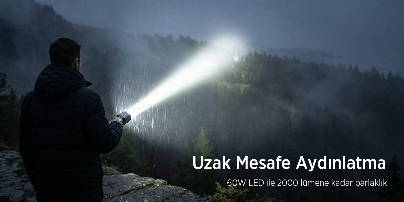 Bix Flashlight BX2139FL 60W Led, Max. 2000 Lümen Parlaklık Fiyatı