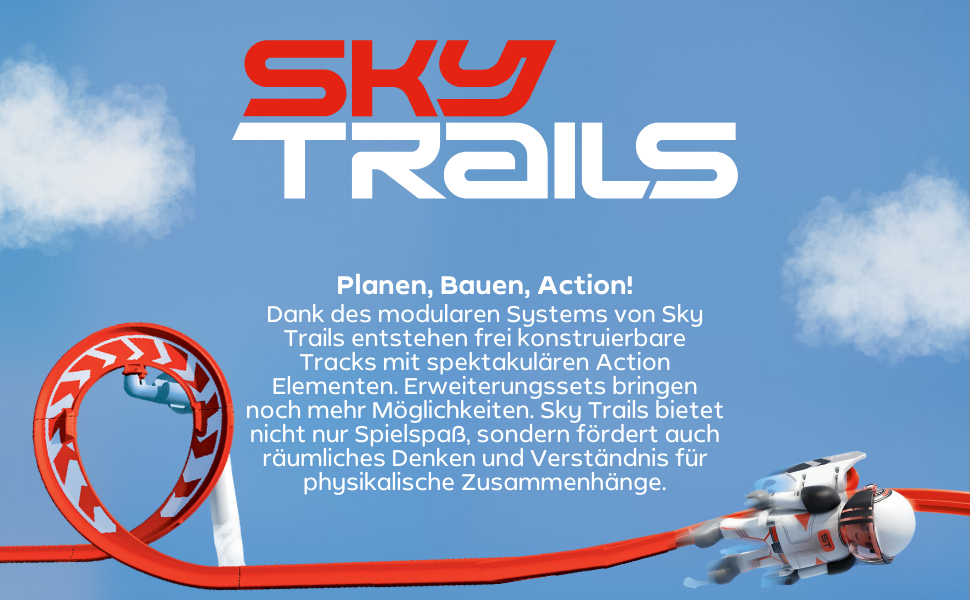 Metinde "GÖKYÜZÜ YOLLARI" yazıyor. Mavi gökyüzü arka planında hava veya aksiyon sporları sahnesini gösteren pazarlama görselleri.