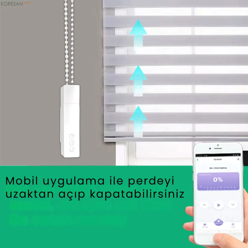 KZP10 Tuya Zigbee Akıllı Store Perde Motoru mobil uygulama ile uzaktan perde kontrolü