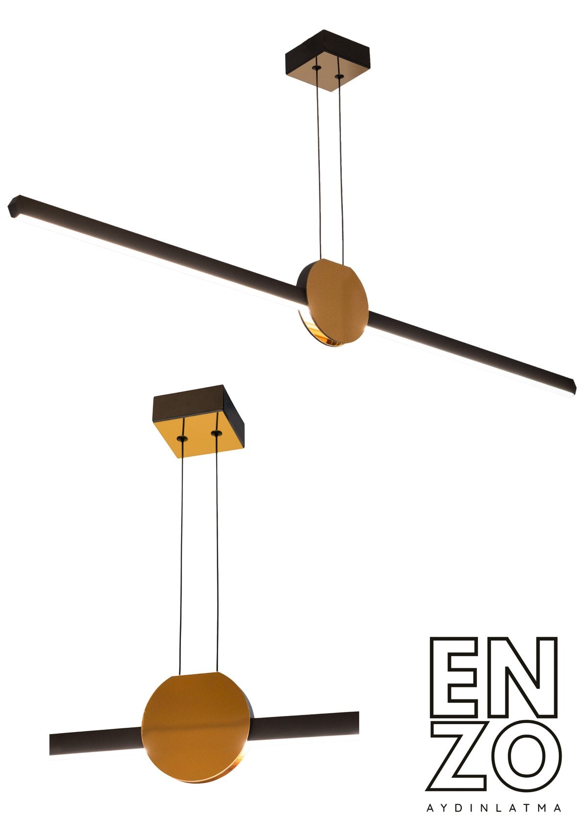 Unos Modern Minimalist Lineer Sarkıt Avize - Gold