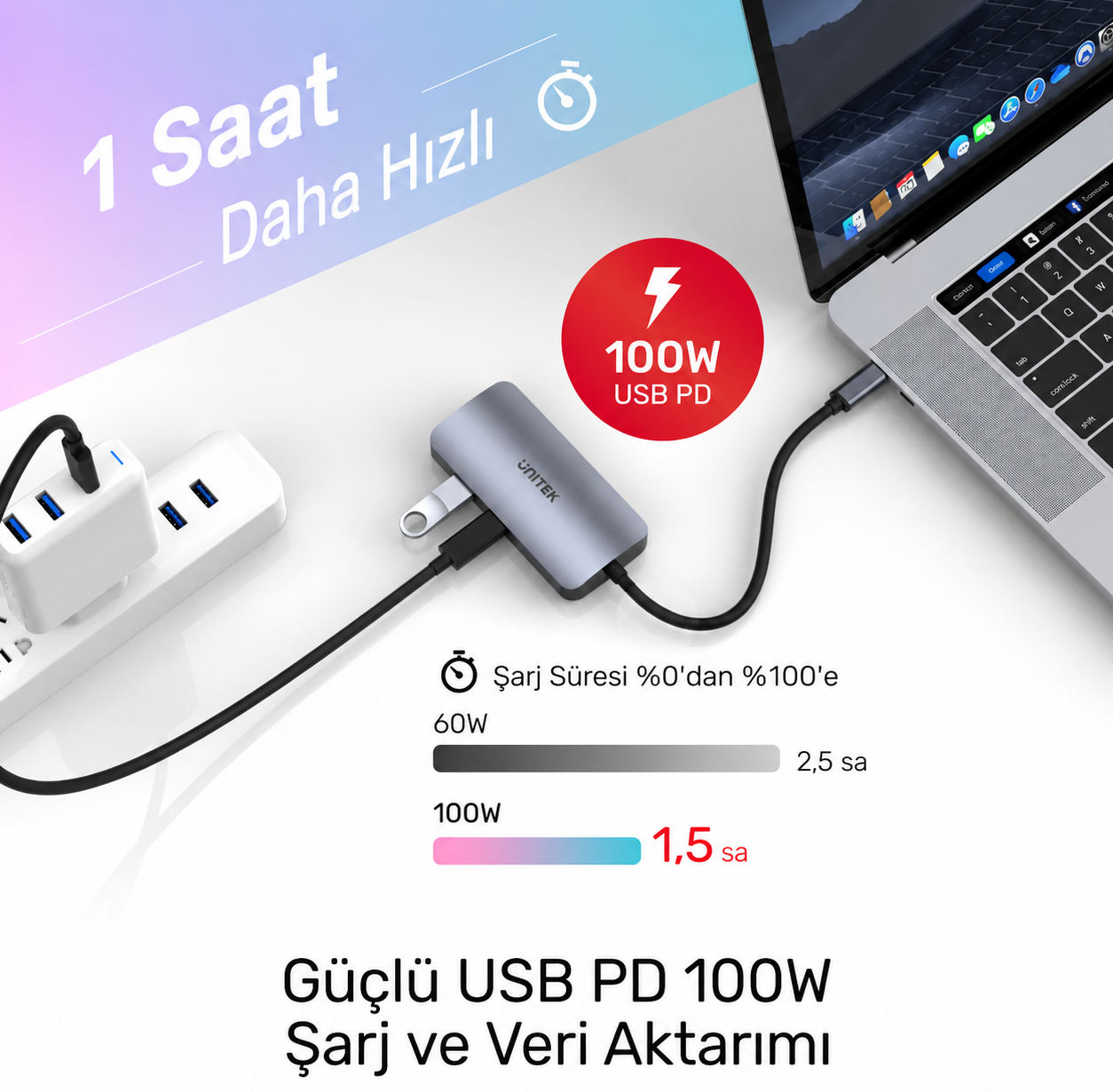 Unitek uHUB P5 Trio 5-in-1 USB-C Hub