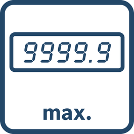 Maks. ölçme değeri 9999.99 m