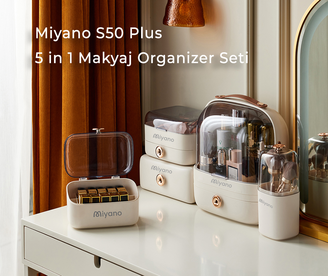 Miyano S50 Plus 5 in 1 Makyaj Organizer Seti (Beyaz)