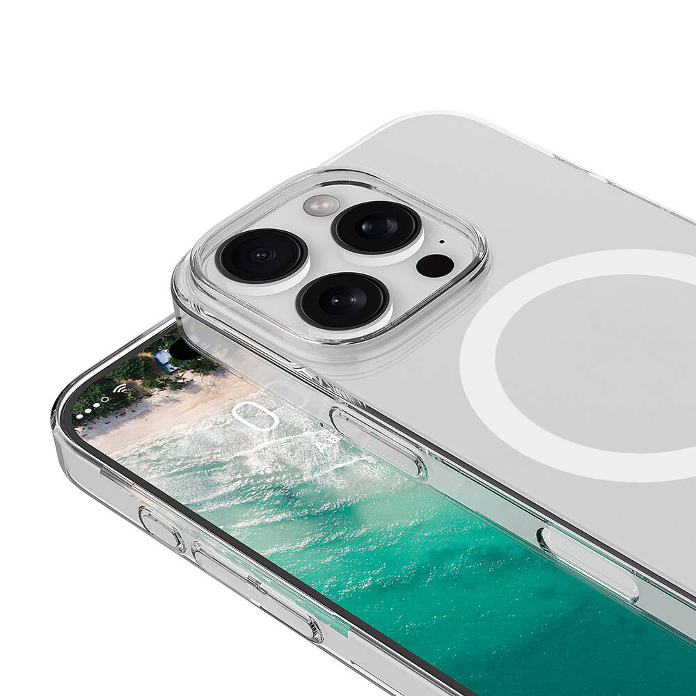 Apple iPhone 16 Pro Max Kılıf Zore M-safe Şarj Özellikli Şeffaf Tek Kamera Çerçeveli Porto Kapak - 3
