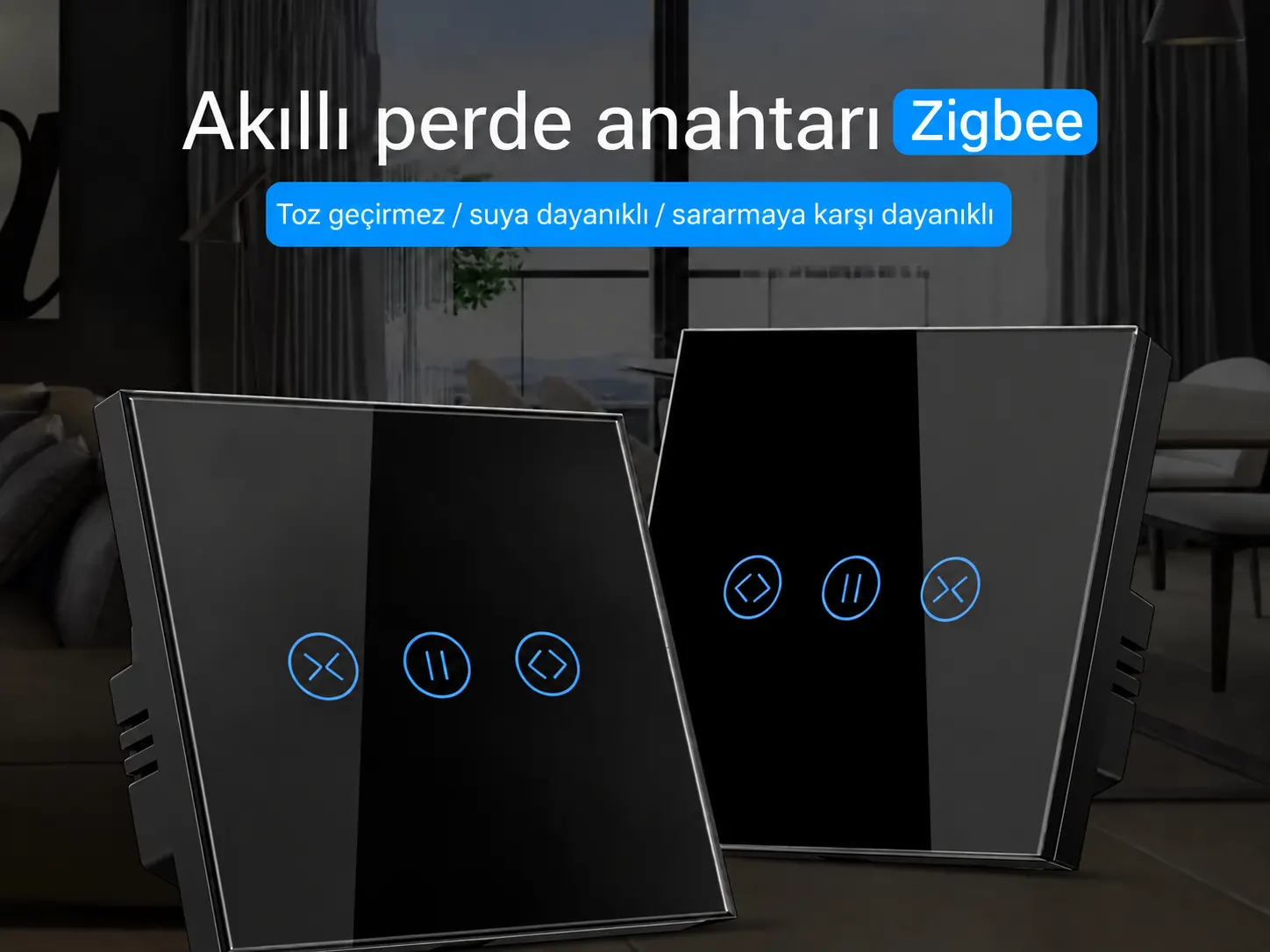 KRSC-Z102 Tuya Zigbee Perde Panjur Anahtarı mobil uygulama ile uzaktan kontrol