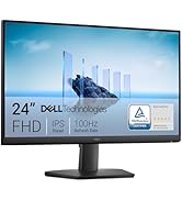 Metin "24" DELL Technologies", "FHD", "IPS", "100Hz" yazıyor. Ayarlanabilir stant ile birden fazla açıdan görüntülenen profesyonel ekran.