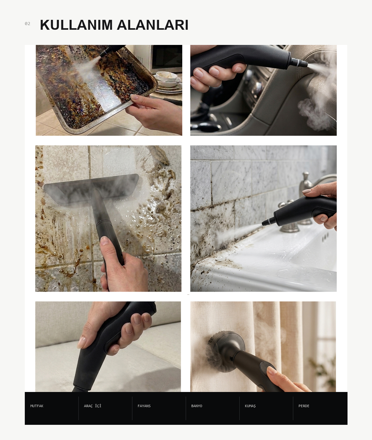 Steamy ST1 kullanım alanları