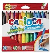 Carioca marker Jumbo Punta Gruesa | Box de 24 marker superlavable y con grande cobertur...