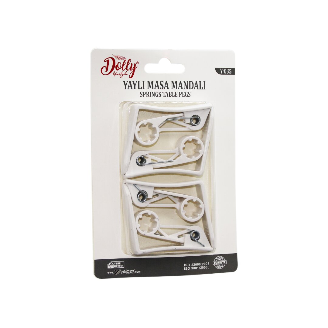 4 Parça Plastik Yaylı Masa Örtüsü Mandalı Kıskacı