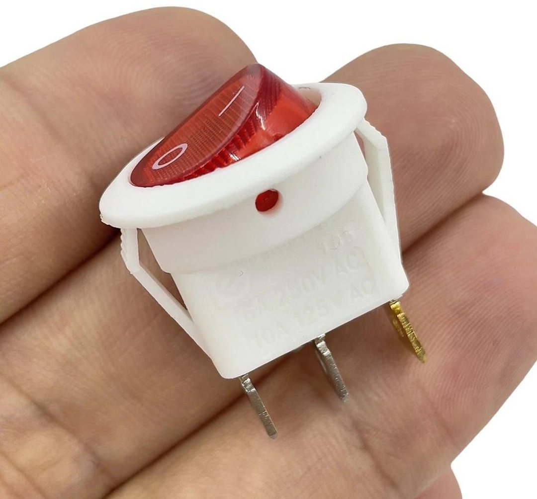 IC-131B Yuvarlak Işıklı Anahtar On-Off 3P Beyaz Kasa