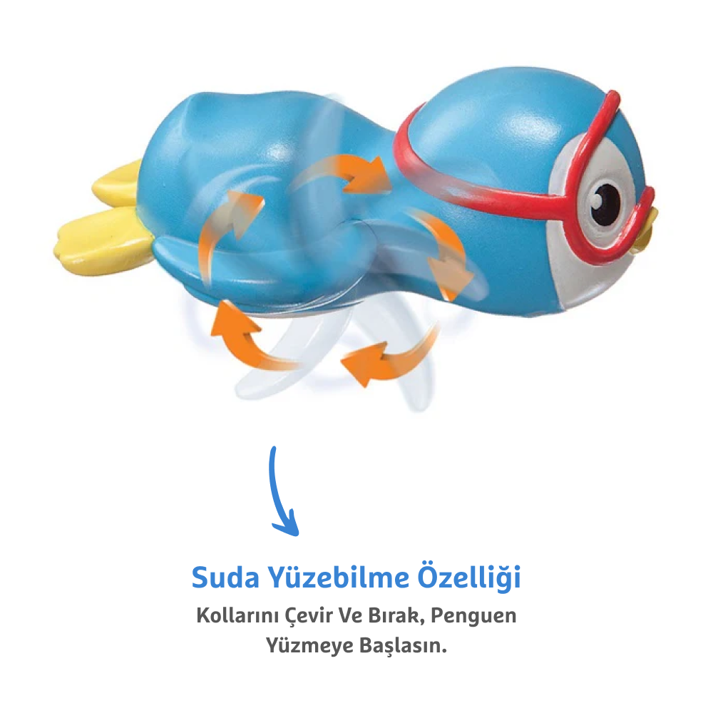 Munchkin Sevimli Penguen Banyo Oyuncağı – 9 Ay+, Bebek ve Çocuklar İçin Eğlenceli Su Oyuncağı görsel