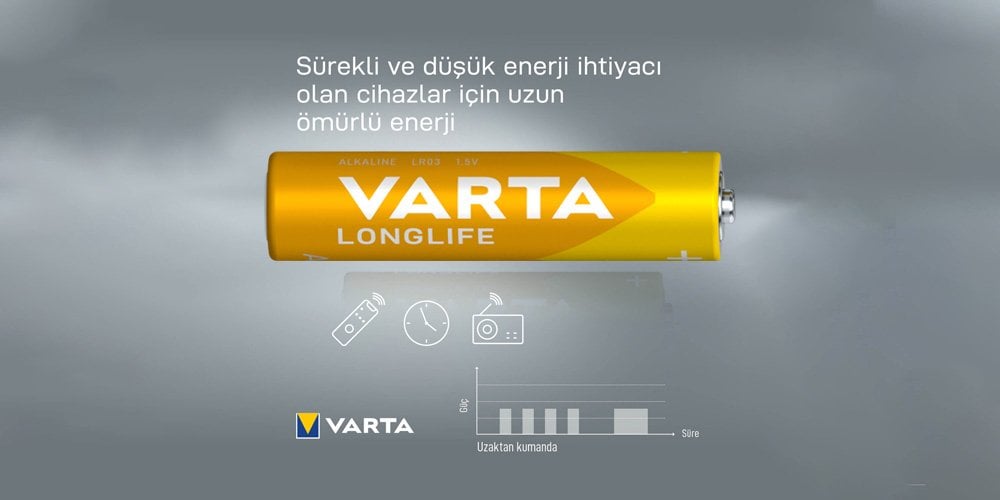 Varta Longlıfe Alkalin AA İnce Kalem Pil 6'lı Paket