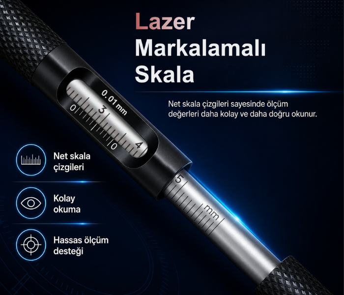 KC-05 lazer markalamalı ana skala ve verniyer skala