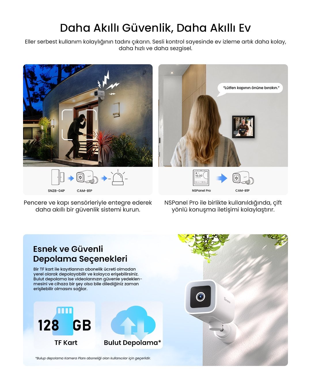 SONOFF CAM-B1P Hareketli Akıllı Dış Mekan Kamerası