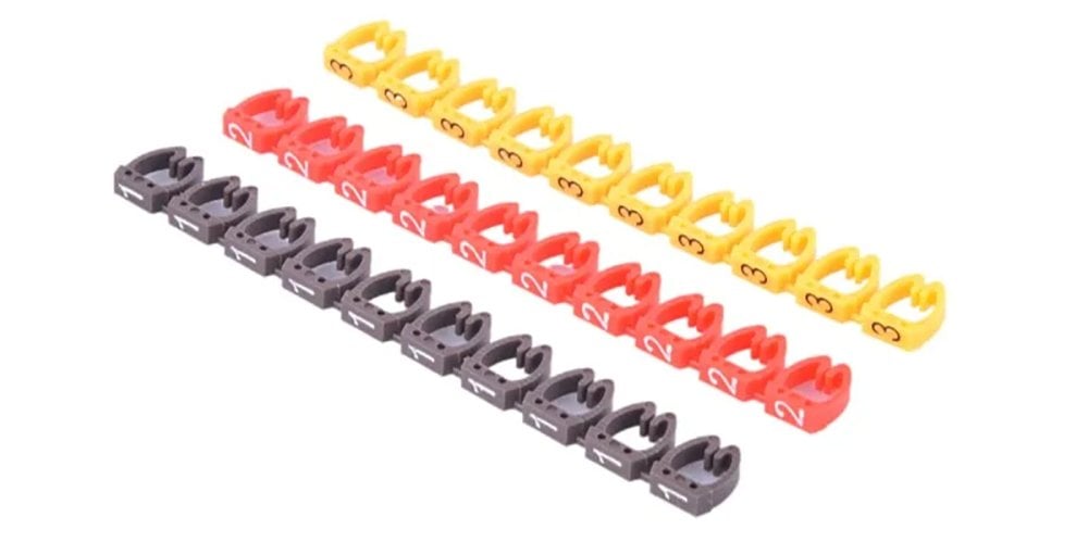 Sunup 0-9 Dijital Kodlu Renkli Kablo İşaretleyici 6mm