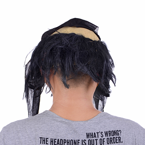 Lateks Saçlı Sakallı Korsan Maskesi yandan görünüm