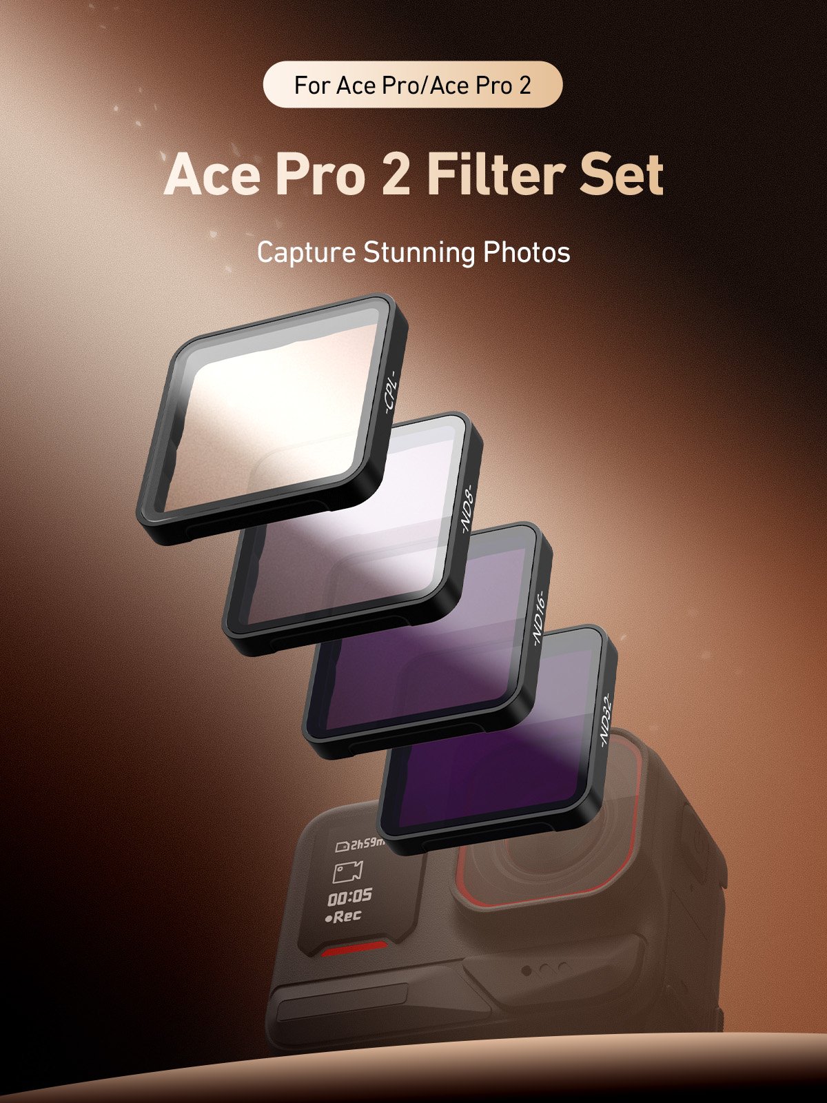 TELESIN Ace Pro & Ace Pro 2 ND Filtre Seti