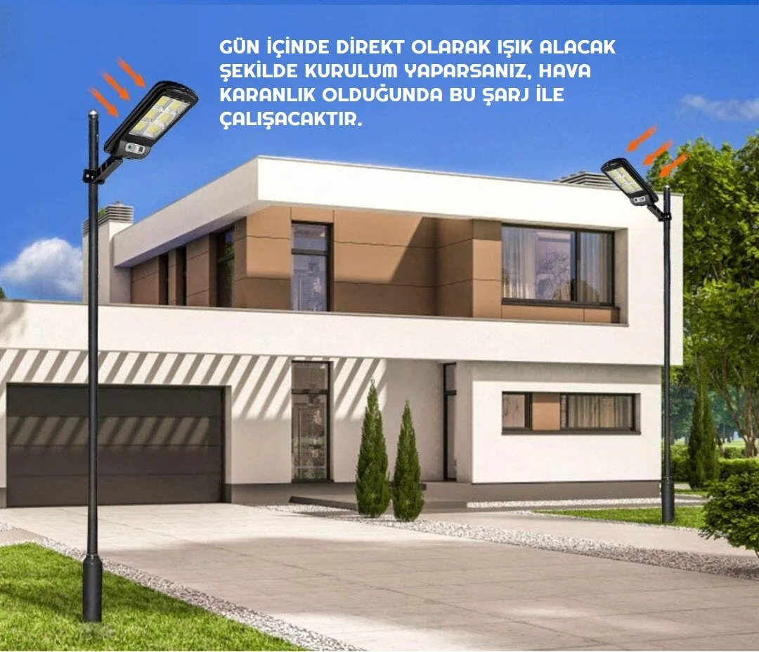  W756-6 Hareket Sensörlü 3 Modlu Uzaktan Kumandalı 6 Cob Ledli Solar Lamba İçerik