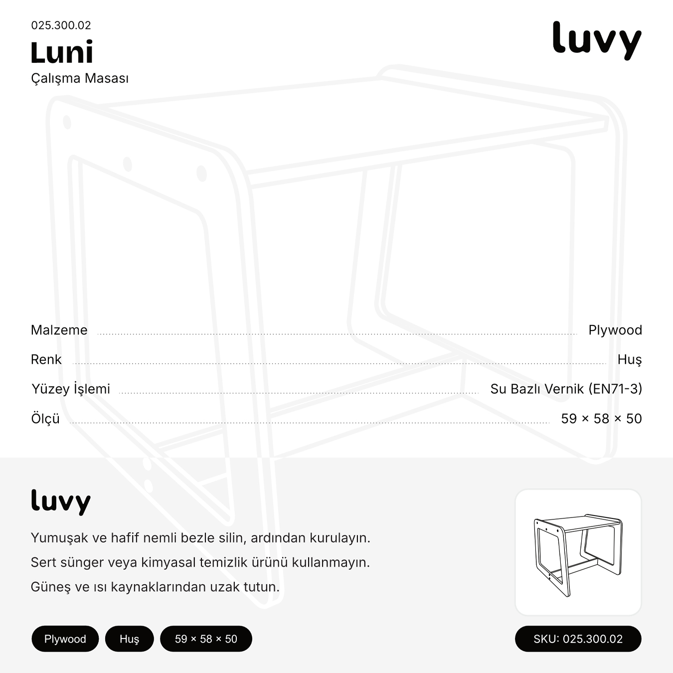 Luni Çalışma Masası Etiket