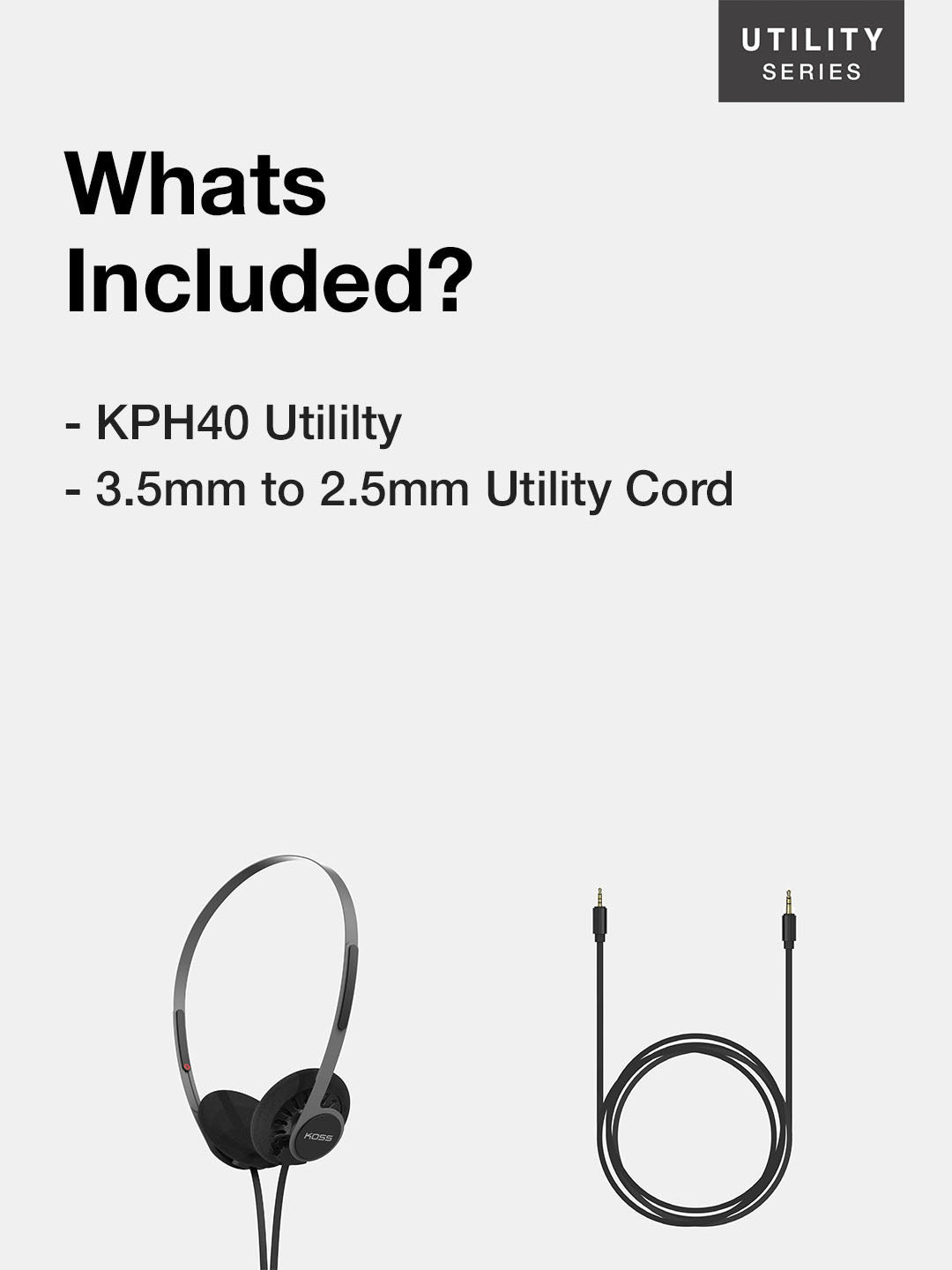 Koss KPH40 Utility On Ear Headphones – What's included