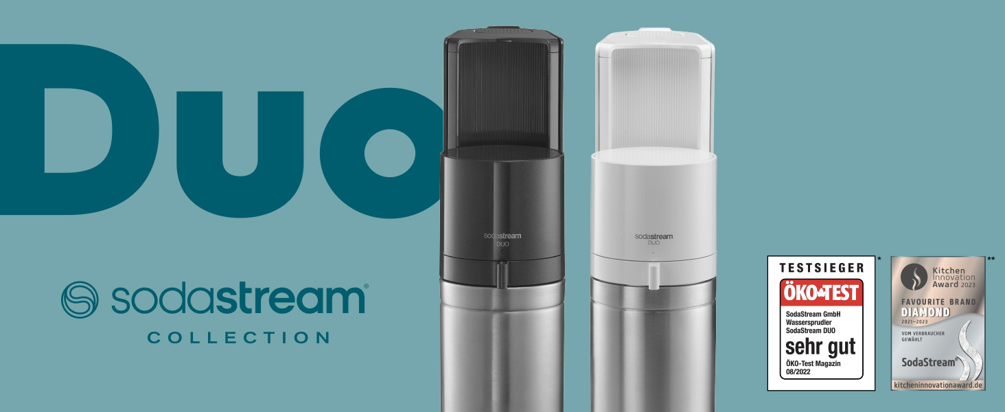 DUO, SodaStream, yeni Sodastream, su karbonatörü, DUO cam şişe, pembe silindir, pembe kartuş