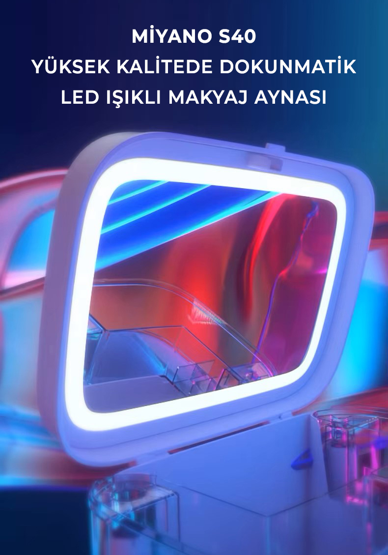 Miyano S40 Led Işıklı Aynalı Makyaj ve Takı Organizeri