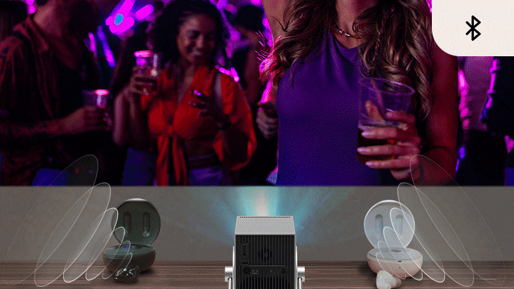 Bluetooth bağlantılı kulaklıklardan yayılan sesin görüntüsü ile dahili hoparlörden yayılan sesi gösteren başka bir görüntü. 