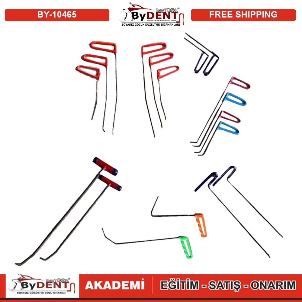 pdr, tools, göçük, düzeltme, kuşak arası, boyasız göçük, boyasız göçük düzeltme, pdr tools, otomalzemeal, bydent, göçük düzeltme ekipmanı,