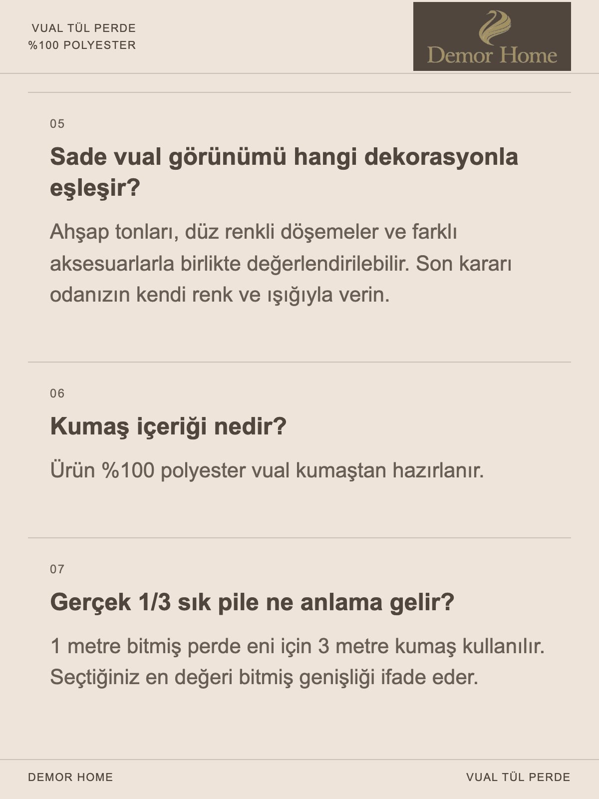 DEMOR HOME vual tül perde: Ürün hakkında 18 soru